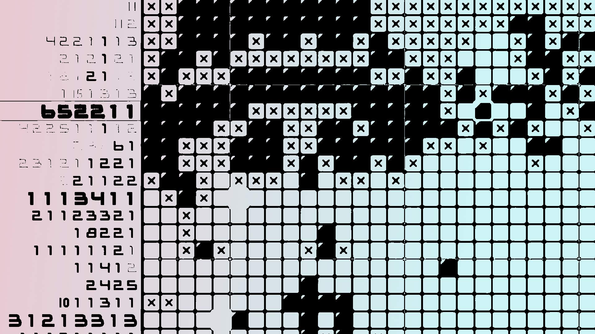 playing picross in the dark